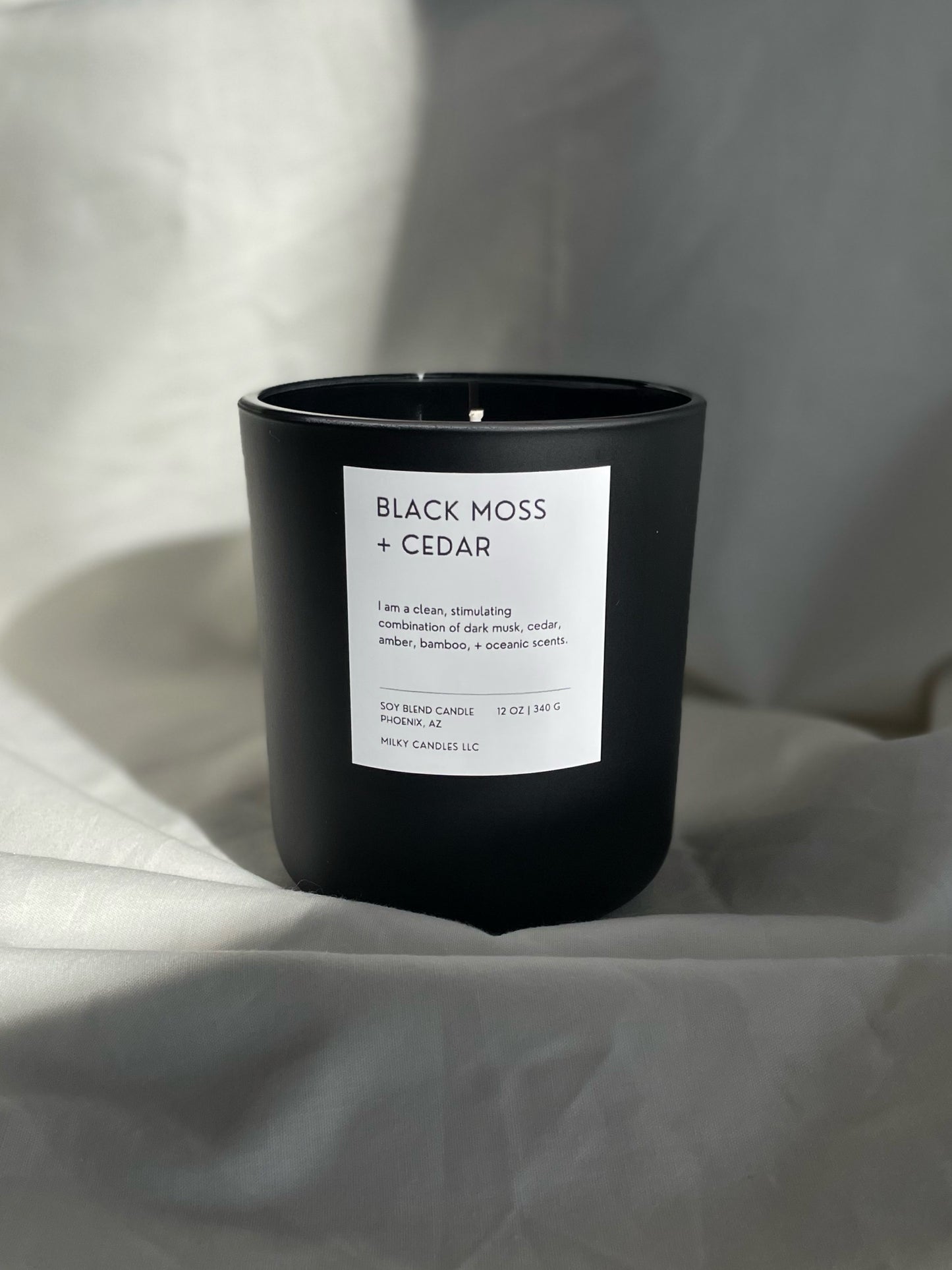 Black Moss + Cedar 12 oz Candle