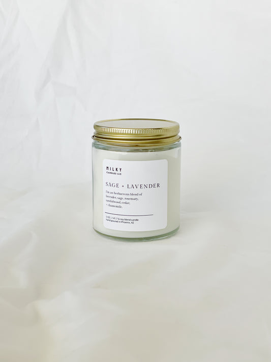 Sage + Lavender Glass Candle