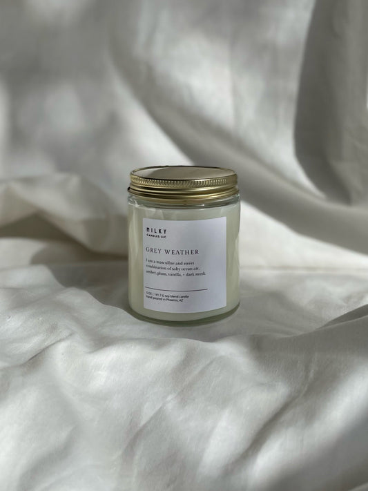 Grey Weather Glass Candle