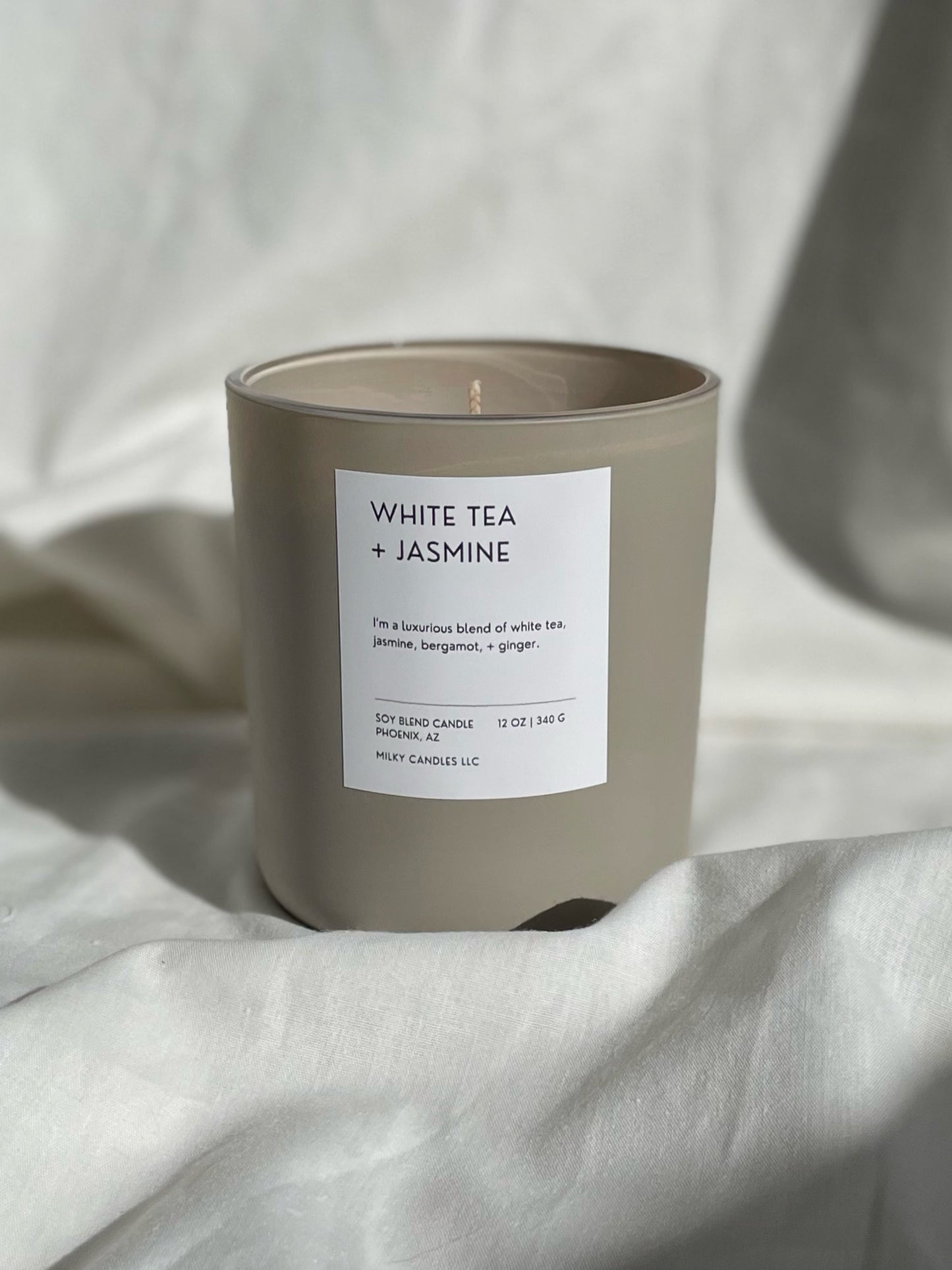 White Tea + Jasmine 12 oz Candle